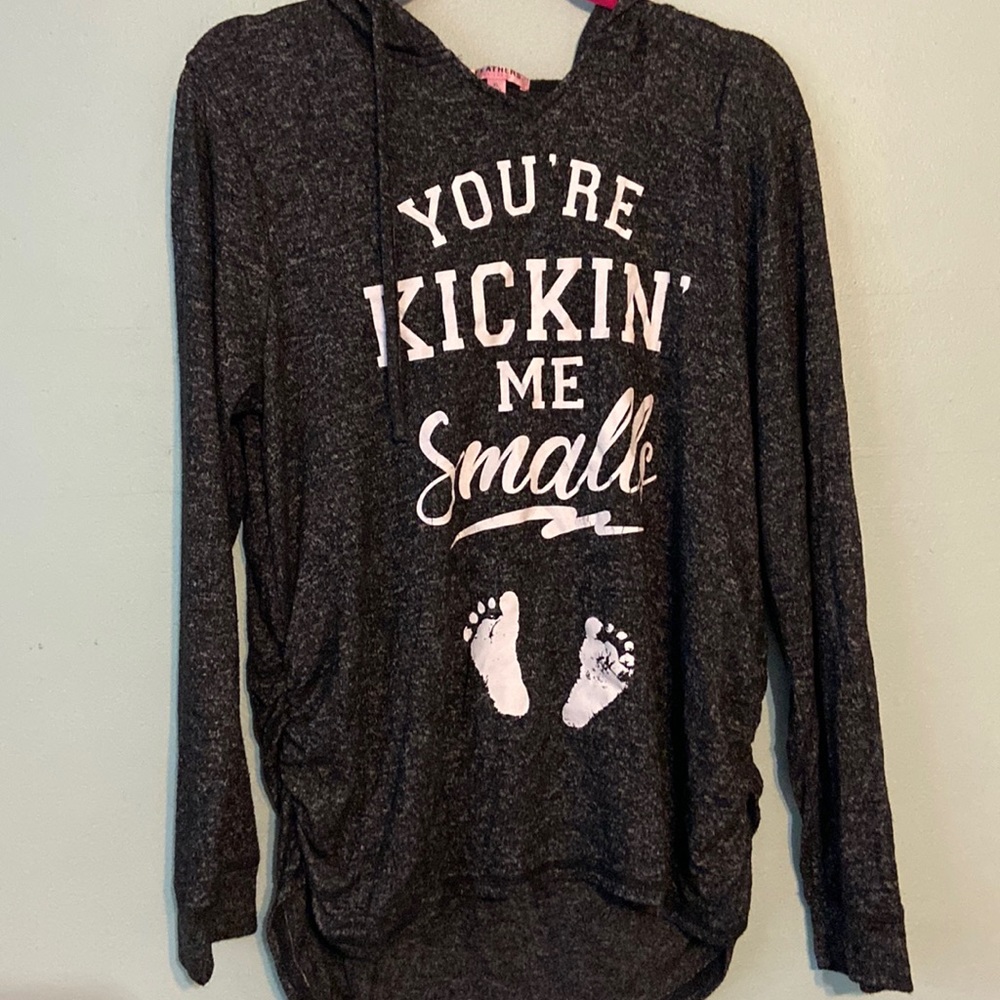 Heather black maternity hoodie